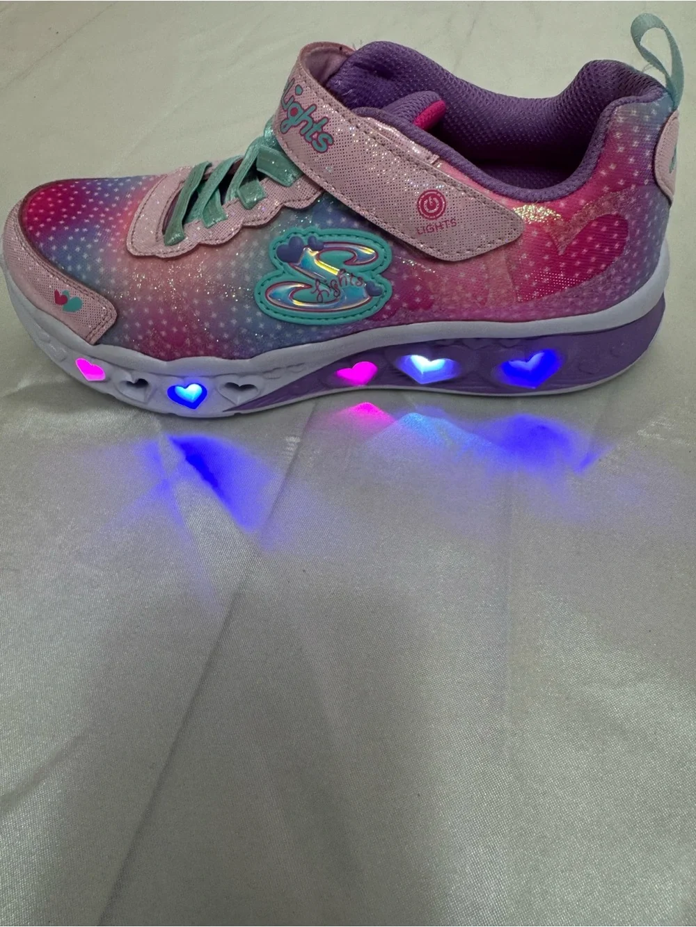 Skechers ‘Simply Love’ Flutter Heart Lights Multi-Color Light Up Sneakers